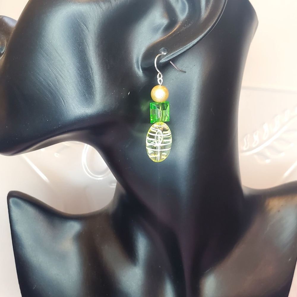 Handmade beaded drop dangle earrings